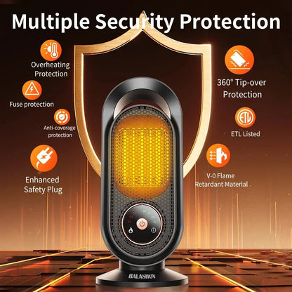 1000W Portable Heater Mini Electric Heater Room Space Heater Warm Heating Hot Fans for Home Office Hand Foot Warmer for Winter TechElect