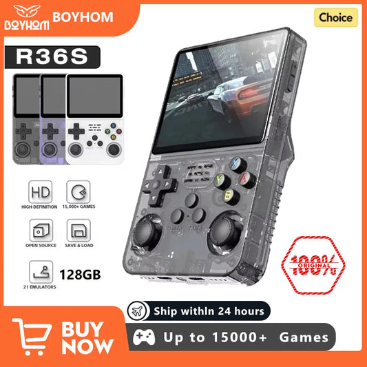 128GB/64GB R36S Retro Handheld Video Game Console Linux System 3.5 Inch IPS Screen Portable Pocket Video Player Games Boy Gift Techelectronicx