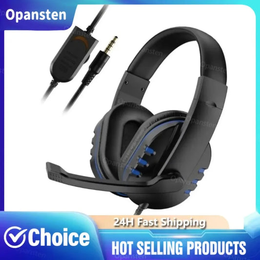Headphones 3.5mm Wired Gaming Headset Earphones Music For PS4 Play Station 4 Game PC Chat computer With Microphone - TechElect