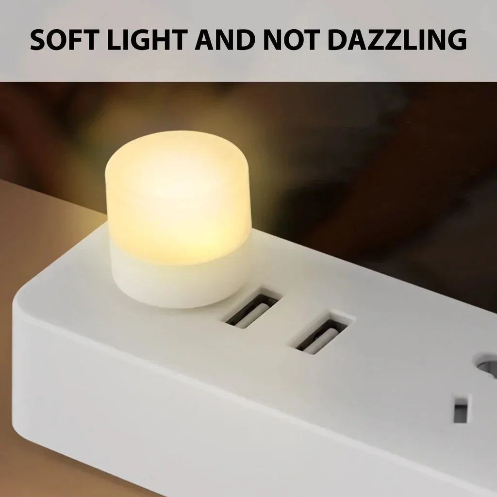 10Pcs Mini USB Night Light Warm White Eye Protection Book Reading Light USB Plug Computer Mobile Power Charging LED Night Lamp Techelectronicx