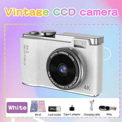 64MP HD 1080P Digital Camera for Student Beginners 2.4' screen with 16xzoom Front and Rear Dual Camera Camera for Kid Adult Gift - TechElect