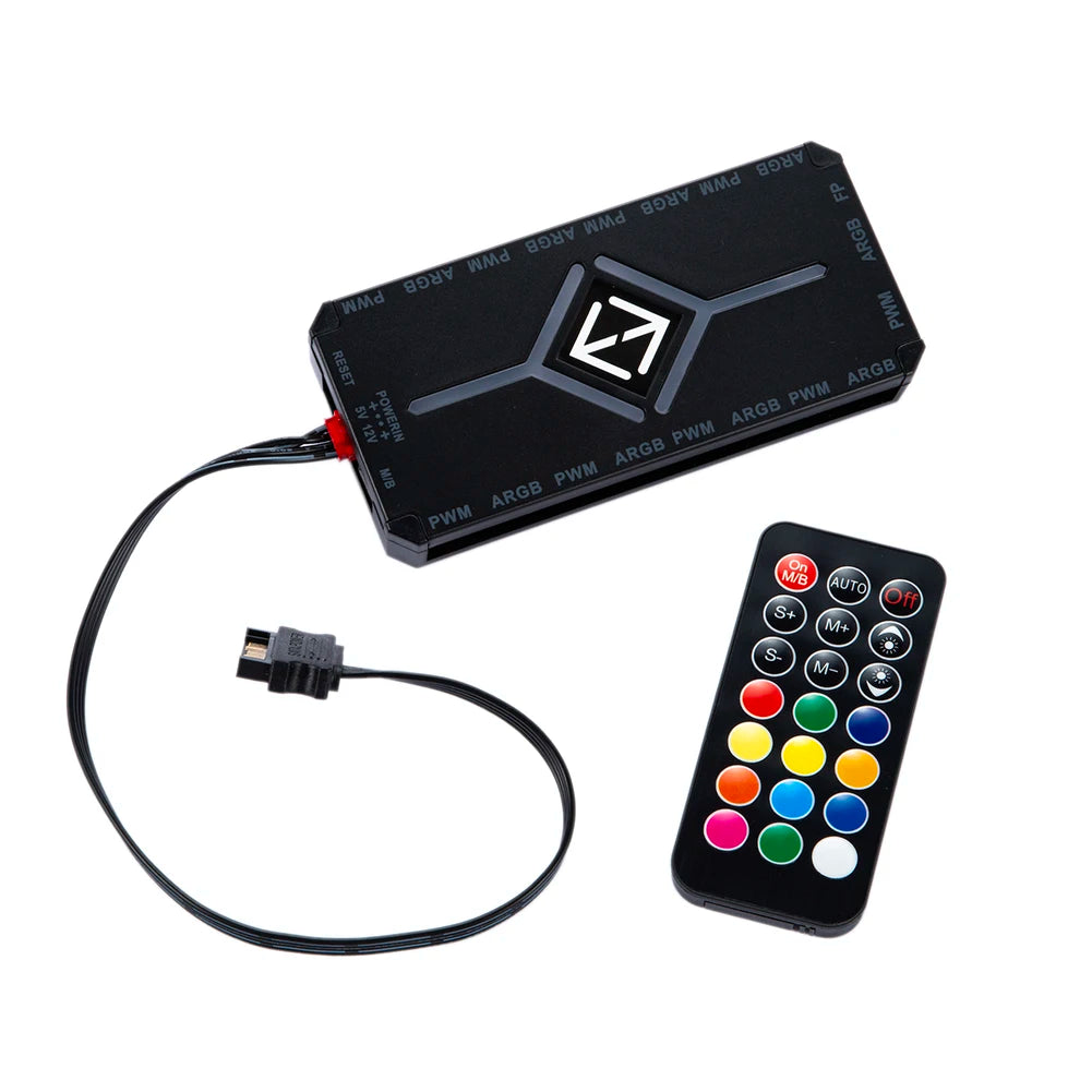 1 To 9 Ports 3 in 1 4 Pin PWM Magnetic Suction Hub with Remote PWM Magnetic Fan Hub Splitter PWM & ARGB Hub Splitter for PC Case Techelectronicx