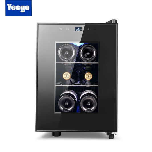 Yeego Mini Wine Fridge - 22L Capacity Semiconductor Cooling Refrigerator with Stylish Glass Door for Perfect Wine Storage Techelectronicx