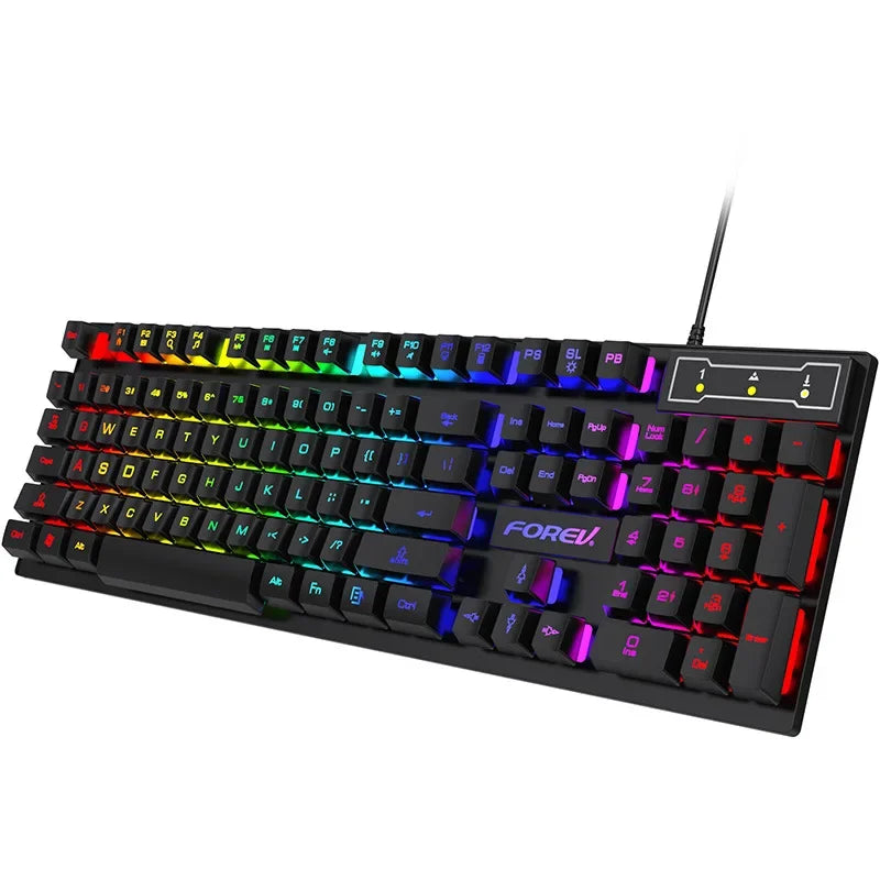 104 key Backlit Mechanical Keyboard Wired Gaming Keyboard waterproof Luminous keyboard And Mouse Set for Gamer PC Laptop Office Techelectronicx