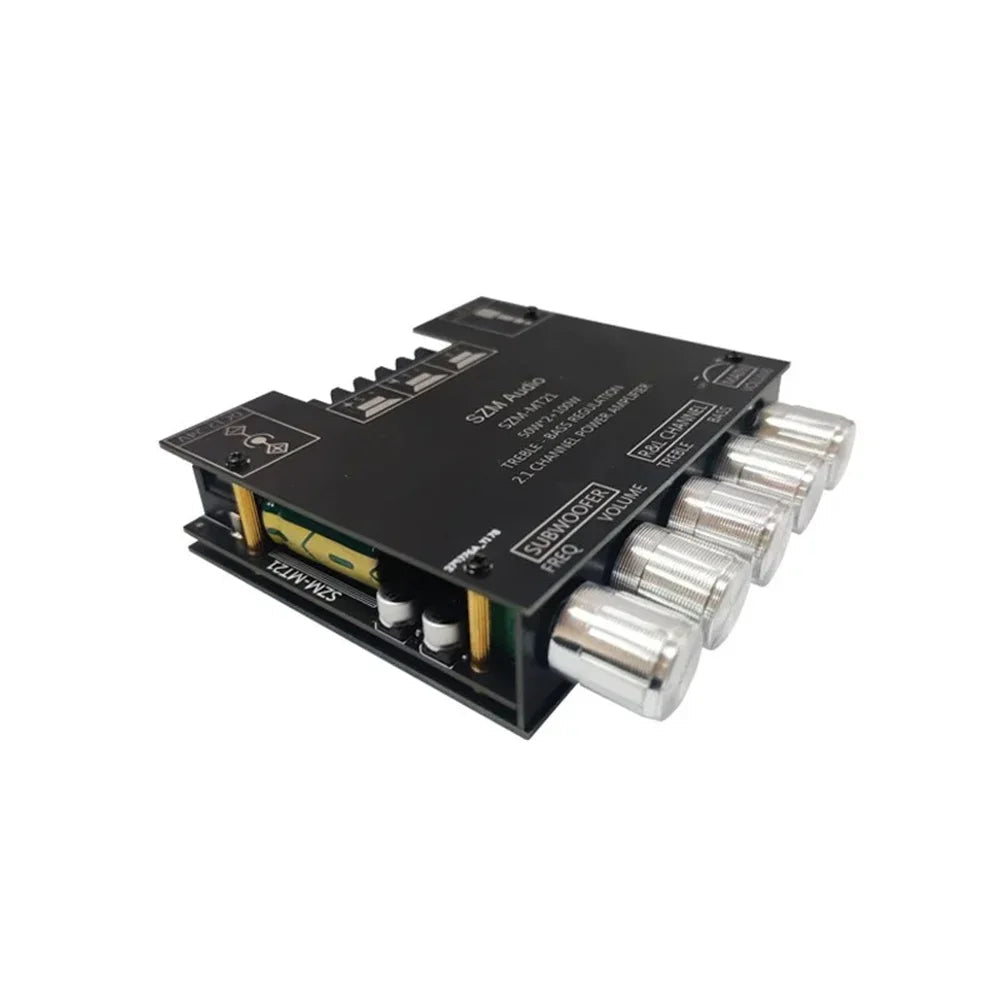 ZK-MT21 100W+2*50W 2.1 Channel Digital Audio Power Amplifier Module Subwoofer AUX Blue tooth 12/24V Stereo Amp HiFi for Speaker Techelectronicx