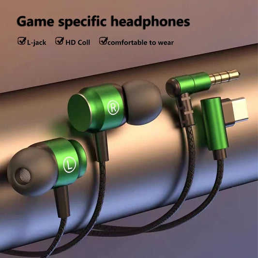 L Jack Magnetic Wired Gaming Headset 3.5mm Type-C Music Headset HiFi Mic Stereo Surround Sound For Phone Computer Mic Headset - TechElect