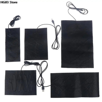 100% brand new 1/4PCS USB 5V Carbon Fiber Heating Pad Hand Warmer USB Heating Film Electric Winter Infrared Fever Heat Mat TechElect