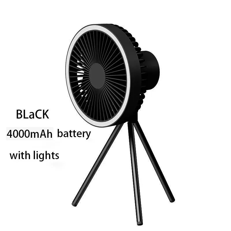 10000mAh Portable Fan Home Outdoor Camping Fan LED Lighting Tripod Stand Desktop with Power Bank Wireless Ceiling Electric Fan Techelectronicx