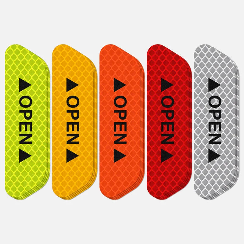1/4PCS Car Door Reflective Sticker Safety Opening Warning Reflective Tape Car Accessories Interior Exterior Reflector Techelectronicx