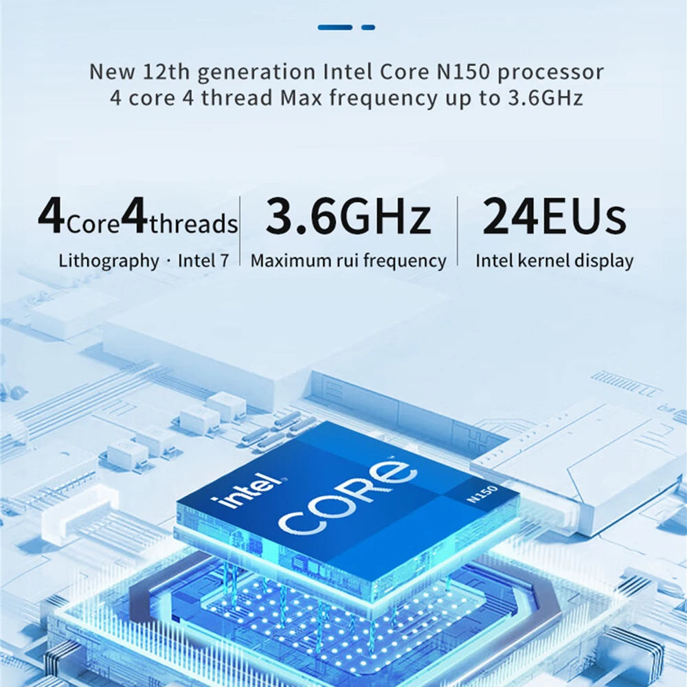 MLLSE G2 Pro Mini PC - Intel N150 LPDDR5 12GB RAM 512GB ROM Windows 11 pro Dual Band WiFi 5 BT5.2 Desktop Gaming Computer Techelectronicx