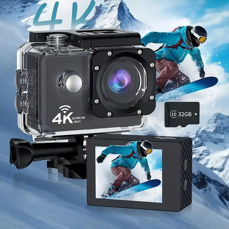 2.0" Action Camera Ultra HD 4K 30FPS WiFi Underwater Cameras Waterproof Helmet Bicycle Video Recording Cameras Outdoor Sport Cam TechElect