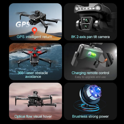 Xiaomi Mijia V198GPS MAX Drone 8K Professional Brushless Motor Laser Obstacle Avoidance Foldable Quadcopter Aerial Optical RCToy Techelectronicx