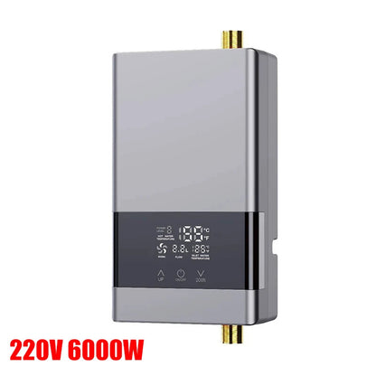 110V/220V Instant Water Heater Bathroom Kitchen Wall Mounted Electric Water Heater with Remote Control LCD Temperature Display Techelectronicx
