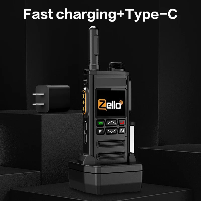 Zello 4G LTE&WiFi POC walkie Talkie - Bluetooth Connection, Long Battery Life, Fast Charging, Essential for Professional Outdoor Techelectronicx