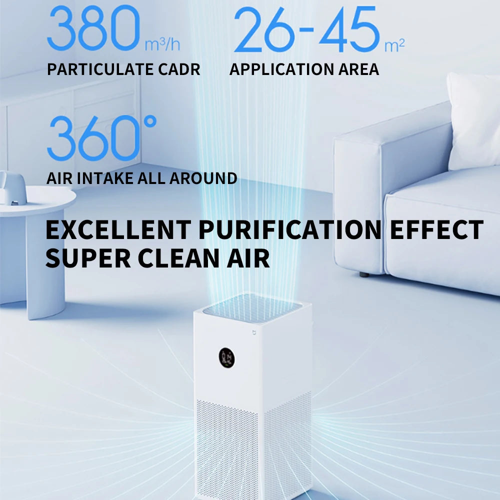 XIAOMI MIJIA Smart Air Purifier 4 Lite LED Display Quadruple Purification Aldehyde Removal Home Air Ionizer 35.8dB(A) Low noise Techelectronicx