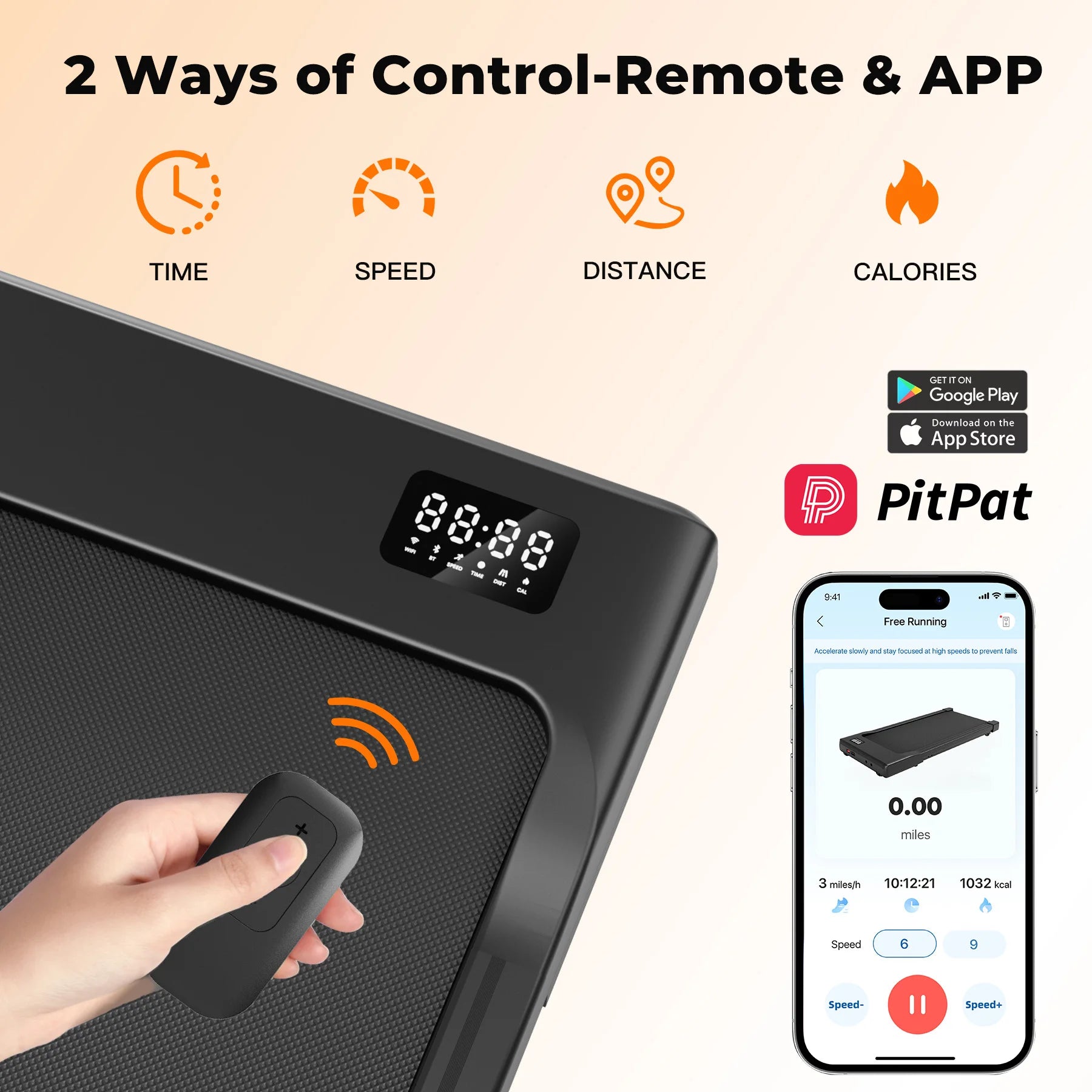 Walking Pad Under Desk Treadmill 2 in 1 Portable Treadmill with Remote Control LED Display 2.5HP Walkingpad for Home&Office TechElect