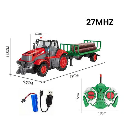 1/24 4Ch Rc Car with Light Remote Control Farmer Vehicle Simulated Electric Model Toys Engineering Vehicle Children Boys Gift Techelectronicx