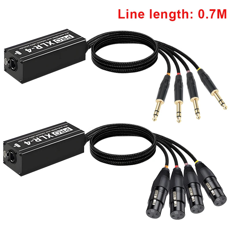 0.7M 4-channel XLR network extenderwith 300meter Ethernet cable extension for DMX stage lighting audio signal transmission Techelectronicx