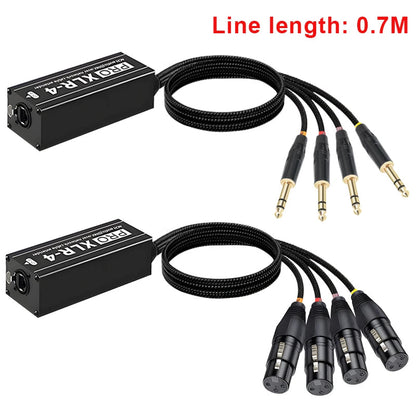 0.7M 4-channel XLR network extenderwith 300meter Ethernet cable extension for DMX stage lighting audio signal transmission Techelectronicx