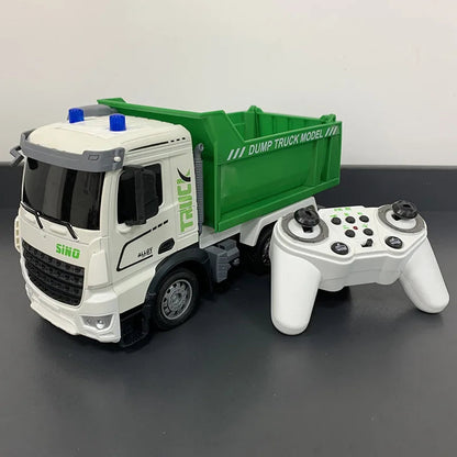 11 Channels Alloy Remote Control Garbage Truck Toys for Kids Simulation Sanitation Dump Truck Model RC Car Boys Birthday Gifts Techelectronicx