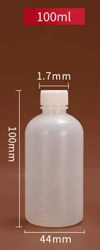 10ml 50ml 100ml 200ml Graduated Plastic Water Bottle Scale Semi Transparent Sampling PE Small Mouth Liquid Solvent Packaging Techelectronicx