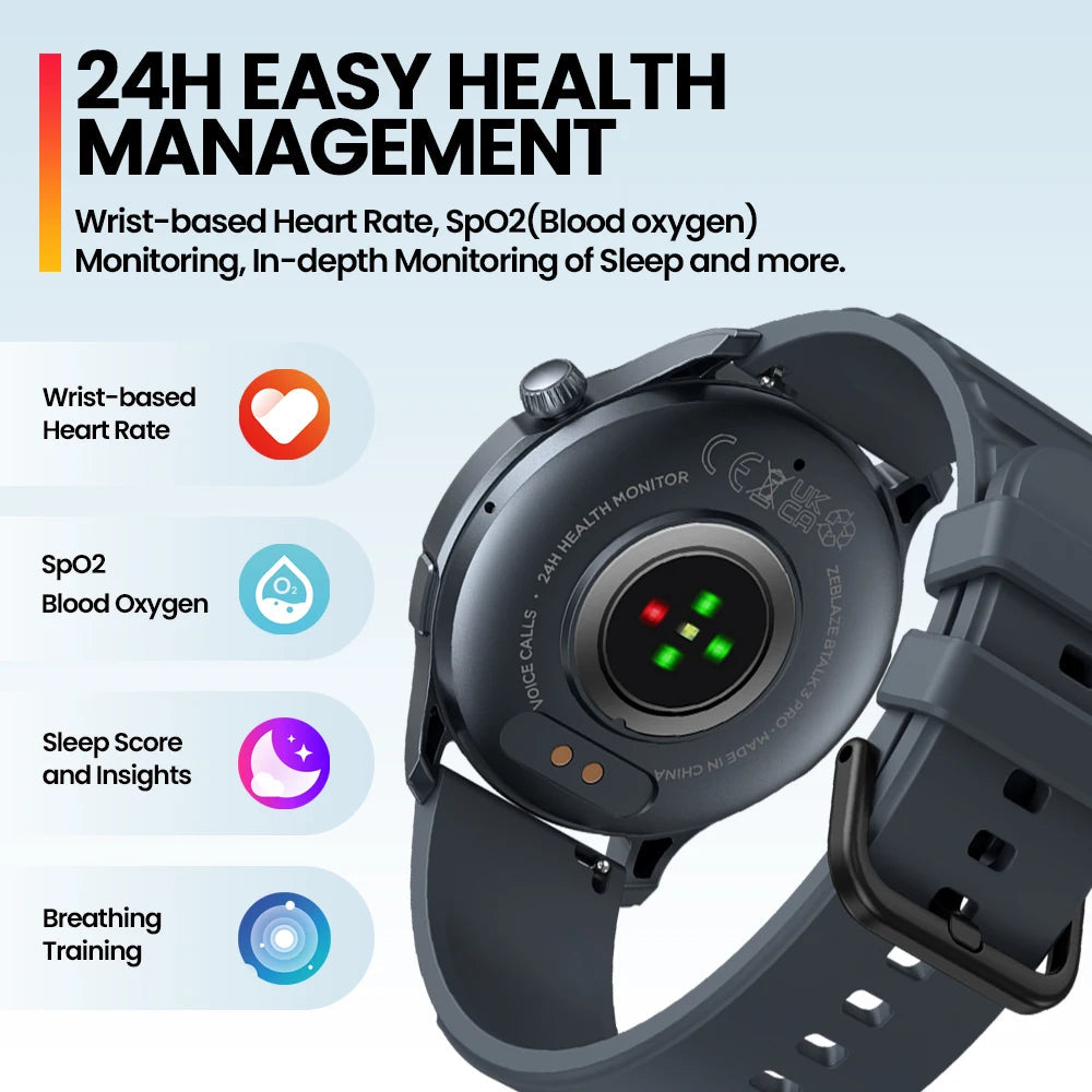 [2024 World Premiere] Zeblaze Btalk 3 Pro Smart Watch AMOLED Display Hi-Fi Bluetooth Phone Calls Health and Fitness Tracking Techelectronicx
