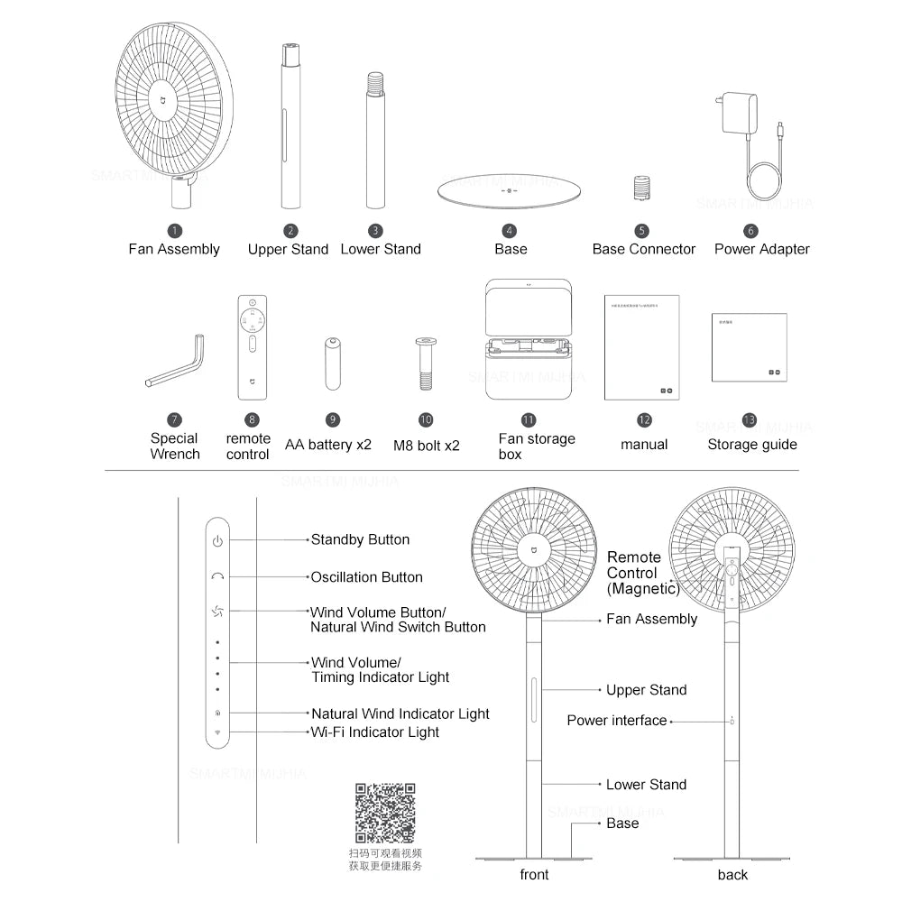 XIAOMI MIJIA DC Inverter Floor Fan Pro,Ultra-Thin Retractable,With Storage Box,Smart Standing Electric Fan,100 Air Flow Settings Techelectronicx