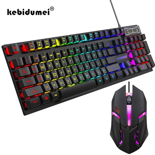 104 key Backlit Mechanical Keyboard Wired Gaming Keyboard waterproof Luminous keyboard And Mouse Set for Gamer PC Laptop Office Techelectronicx