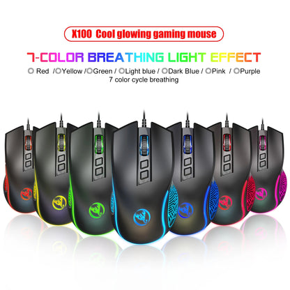 104 Keys RGB Backlit Game Keyboard Mouse Combos RGB Pudding Keyboard Cool Glowing Gaming Mouse for Home Office Gamer Techelectronicx