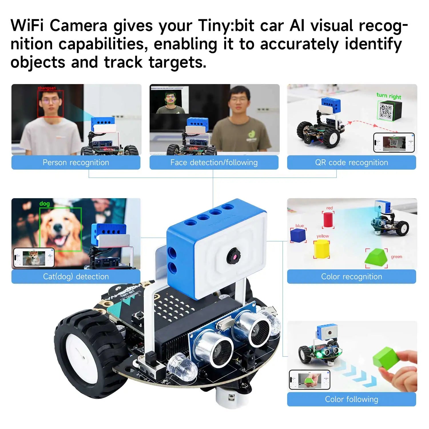 Yahboom Tiny:bit Plus Microbit Robot Car With ESP32 WiFi Camera Module Support APP FPV Control Programmable Toy Kids Coding TechElect