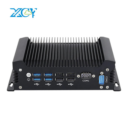 XCY Fanless IoT Industrial Mini PC Intel Core i5-1235U 2x COM RS232 2x LAN 8x USB WiFi SIM 4G LTE Windows 10/11 Linux PXE WOL Techelectronicx