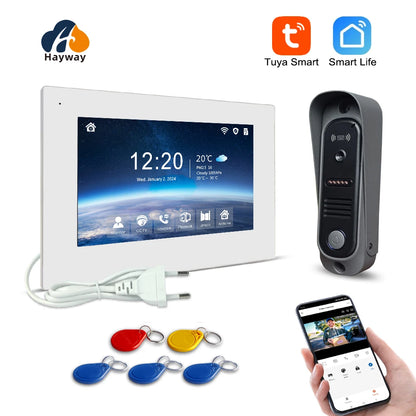 1080P Video intercom  System DoorPhone for Home  TUYA Wireless WiFi Smart with  Infrared night vision doorbell Motion detection - TechElect
