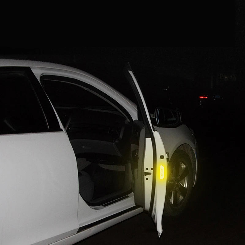 1/4PCS Car Door Reflective Sticker Safety Opening Warning Reflective Tape Car Accessories Interior Exterior Reflector Techelectronicx