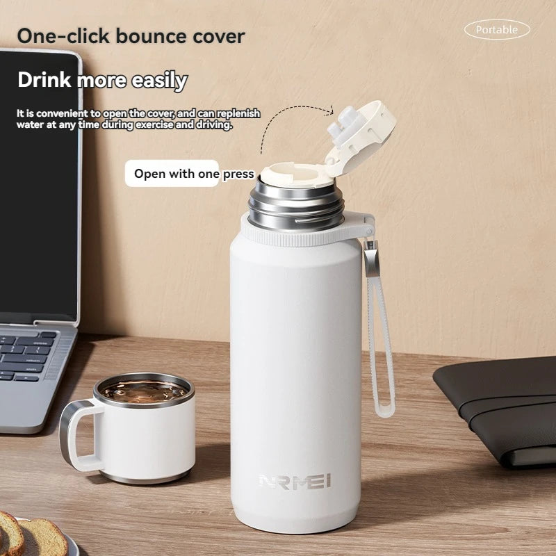 1.5L Thermos water bottle Stainless Steels Vacuum Flask Hot Coffee tea Water Heat Preservation Bottles Cold Tumbler drinkware TechElect