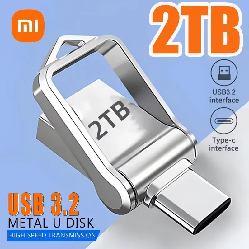 Xiaomi USB 3.2 2TB Flash Drive High Speed Type-C Interface Dual-Use Flash Memory 512GB 1TB Stick For Phone Windows 11 Computer Techelectronicx