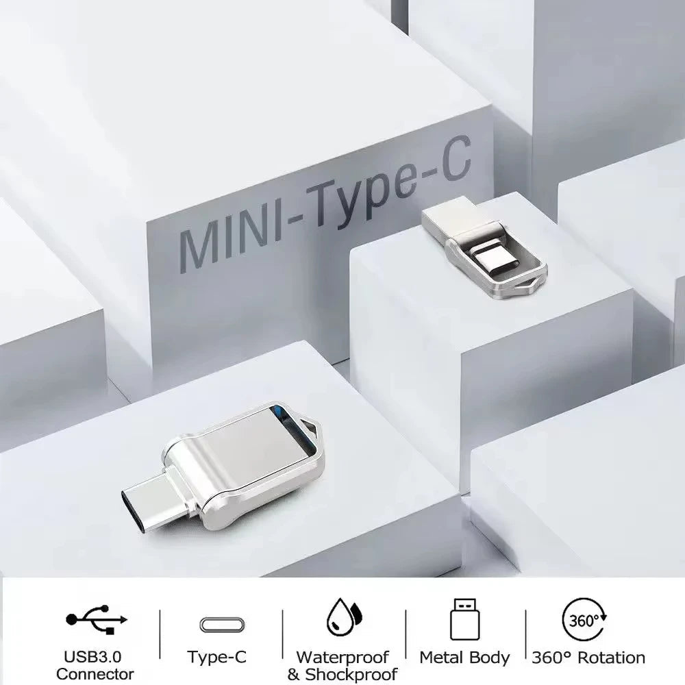 Xiaomi Mini 2TB Flash Drive USB 3.0 Fast Type C Pen Drive Memory Stick High Speed Data 512GB For Computers Phone PC Fast U Disk Techelectronicx