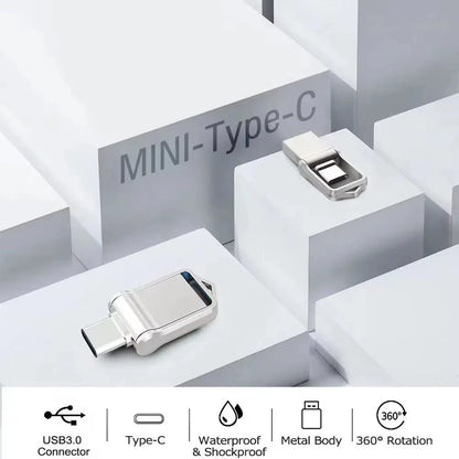 Xiaomi Mini 2TB Flash Drive USB 3.0 Fast Type C Pen Drive Memory Stick High Speed Data 512GB For Computers Phone PC Fast U Disk Techelectronicx