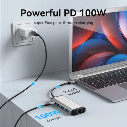 Vention USB C HUB Type C to USB 3.0 Dock Station USB C HDMI RJ45 4K for MacBook Pro Air Accessories Type C 3.1 Splitter USB HUB TechElect
