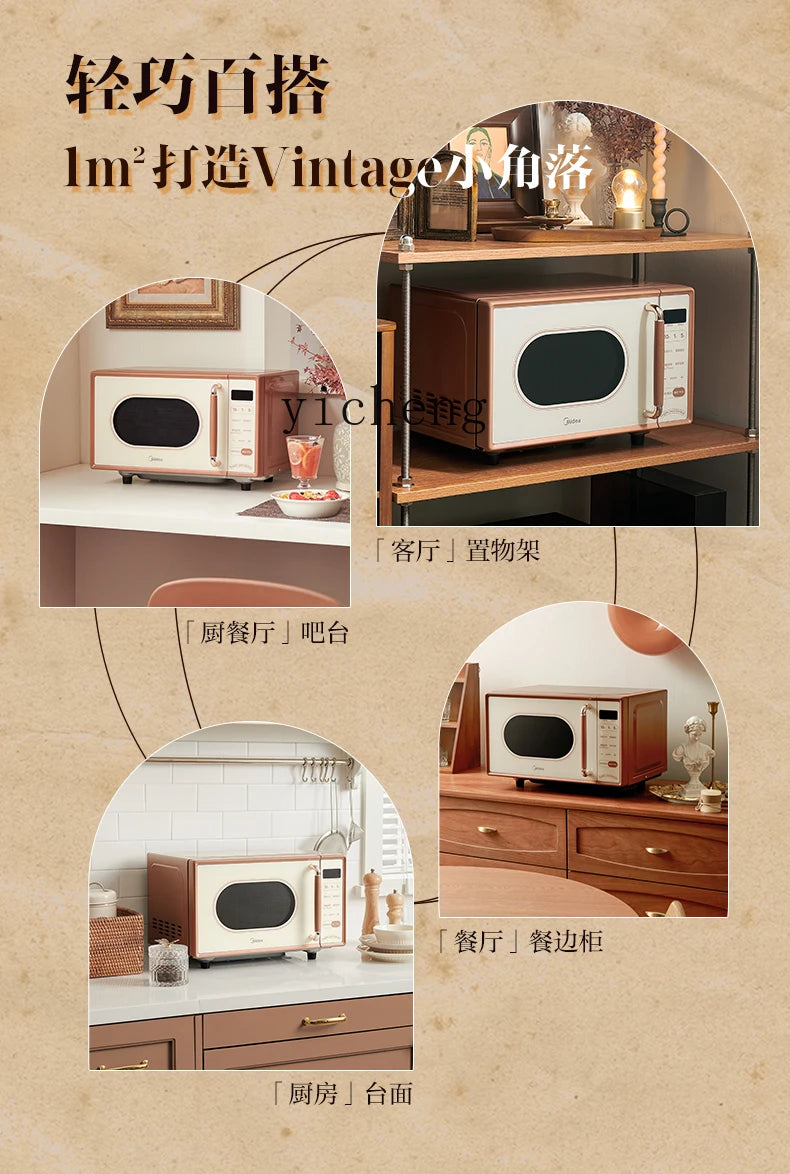 ZK1  frequency conversion flat microwave oven household small taste small retro microwave ovens Techelectronicx