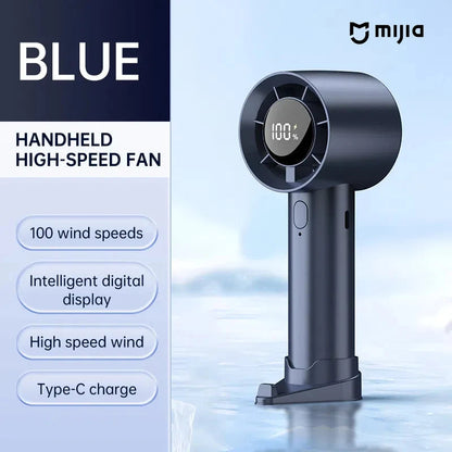 Xiaomi Portable Ice Cooling Mini Handheld Fan 100 Speeds Powerful Fan High-speed USB Rechargeable Cooler with Phone Stand 2025 Techelectronicx