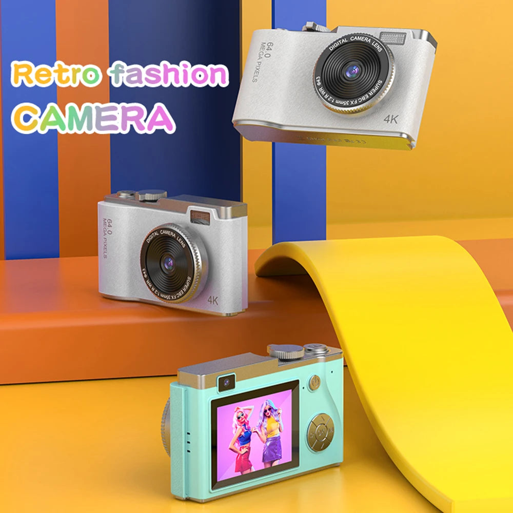 64MP HD 1080P Digital Camera for Student Beginners 2.4' screen with 16xzoom Front and Rear Dual Camera Camera for Kid Adult Gift - TechElect