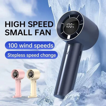Xiaomi Portable Ice Cooling Mini Handheld Fan 100 Speeds Powerful Fan High-speed USB Rechargeable Cooler with Phone Stand 2025 Techelectronicx