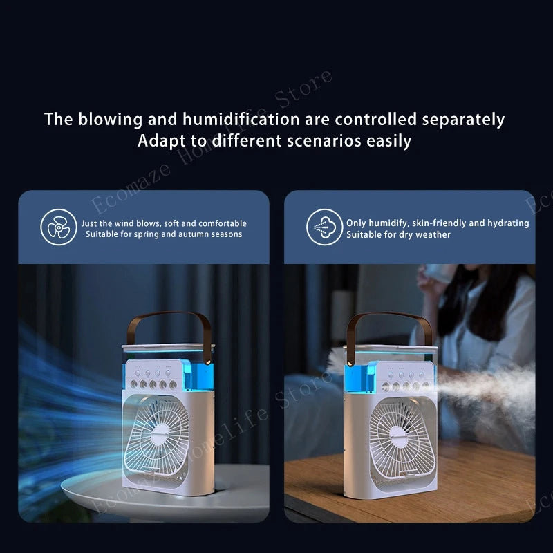Xiaomi 3-in-1 Portable Air Conditioner Fan With LED Night Light Household Mini Humidifier Air Cooler Office Home Adjustable Fan Techelectronicx