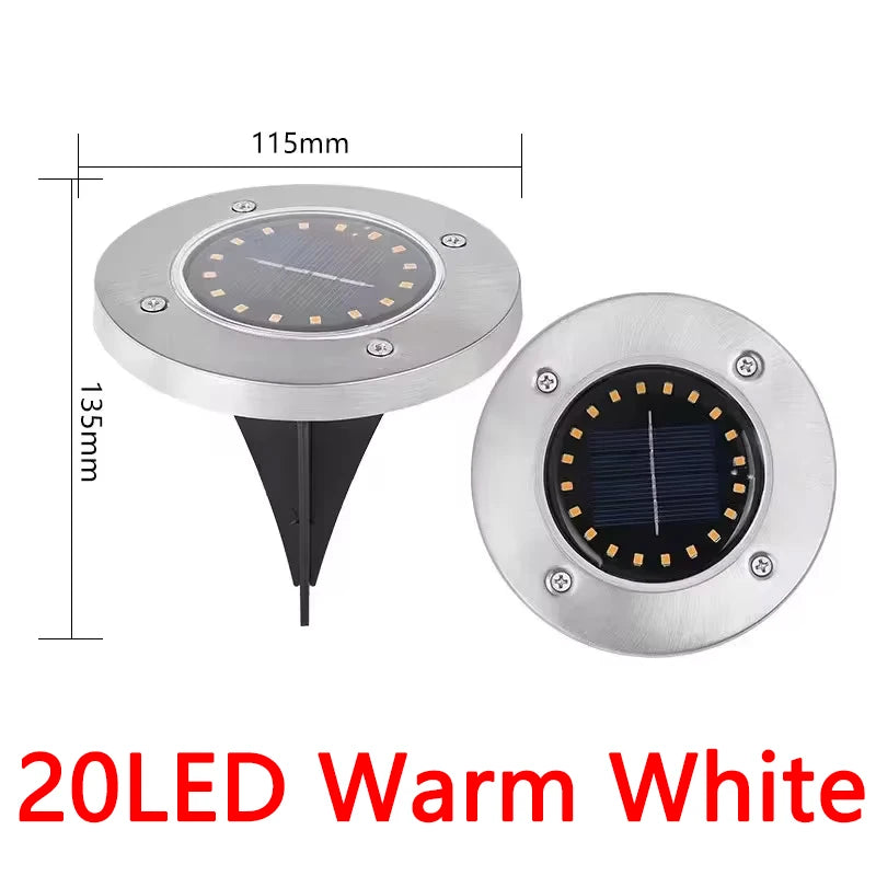 1/4/8Pack Solar Lights Outdoor 8/20LEDs Disk Underground Lamp Spotlight Buried Solar Light for Home Garden Lawn Yard Decoration Techelectronicx