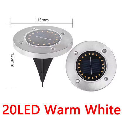 1/4/8Pack Solar Lights Outdoor 8/20LEDs Disk Underground Lamp Spotlight Buried Solar Light for Home Garden Lawn Yard Decoration Techelectronicx