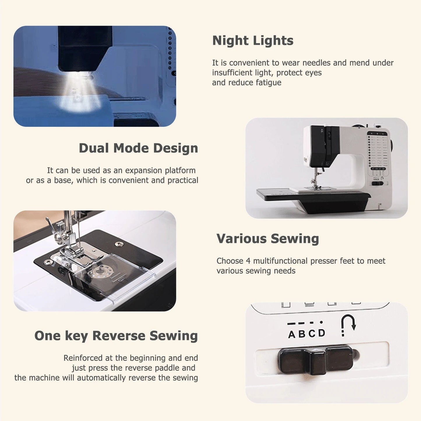 12 Stitches Mini Electric Sewing Machine with Sewing Table and 113PCS Sewing Kit Multifunctional base design TechElect