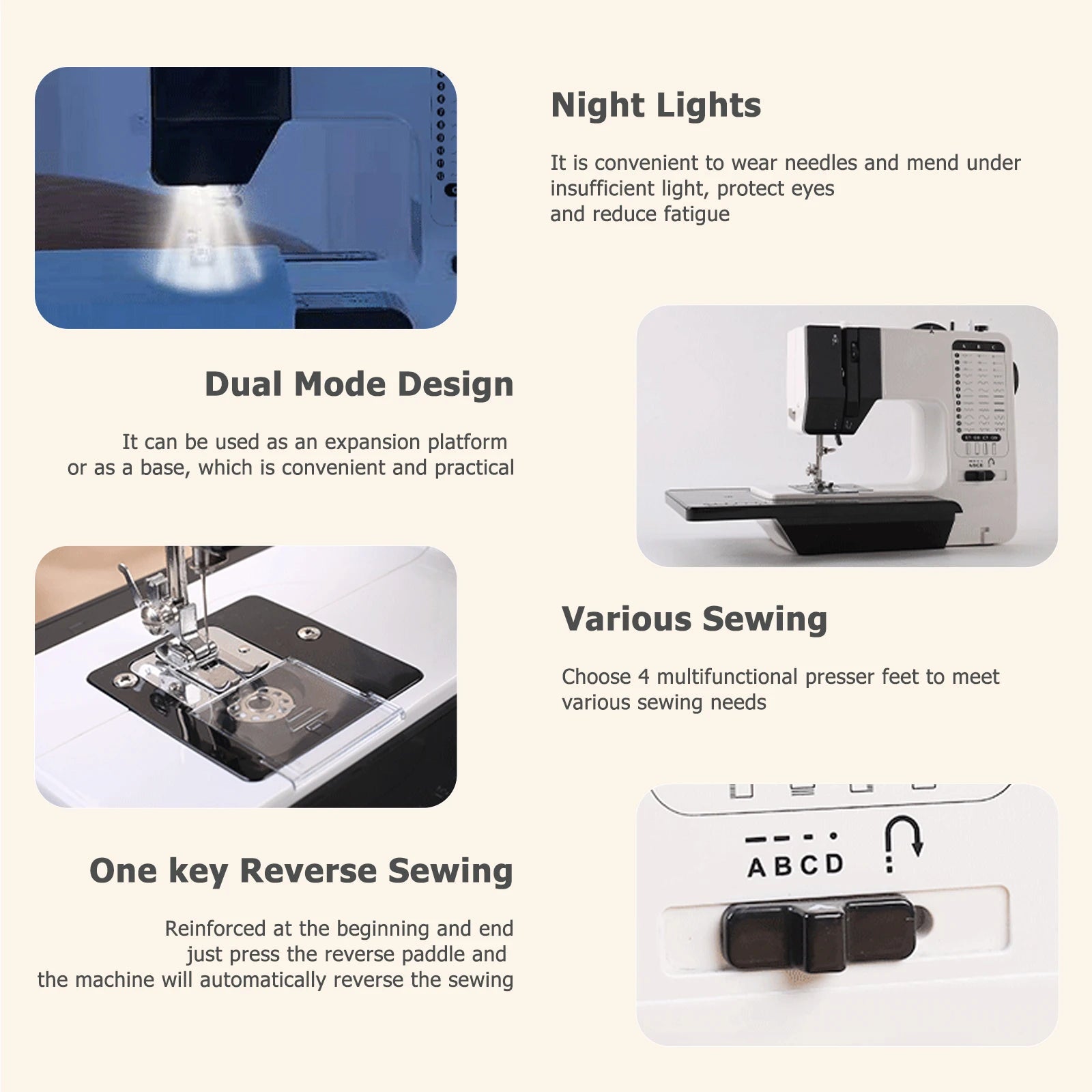 12 Stitches Mini Electric Sewing Machine with Sewing Table and 113PCS Sewing Kit Multifunctional base design TechElect