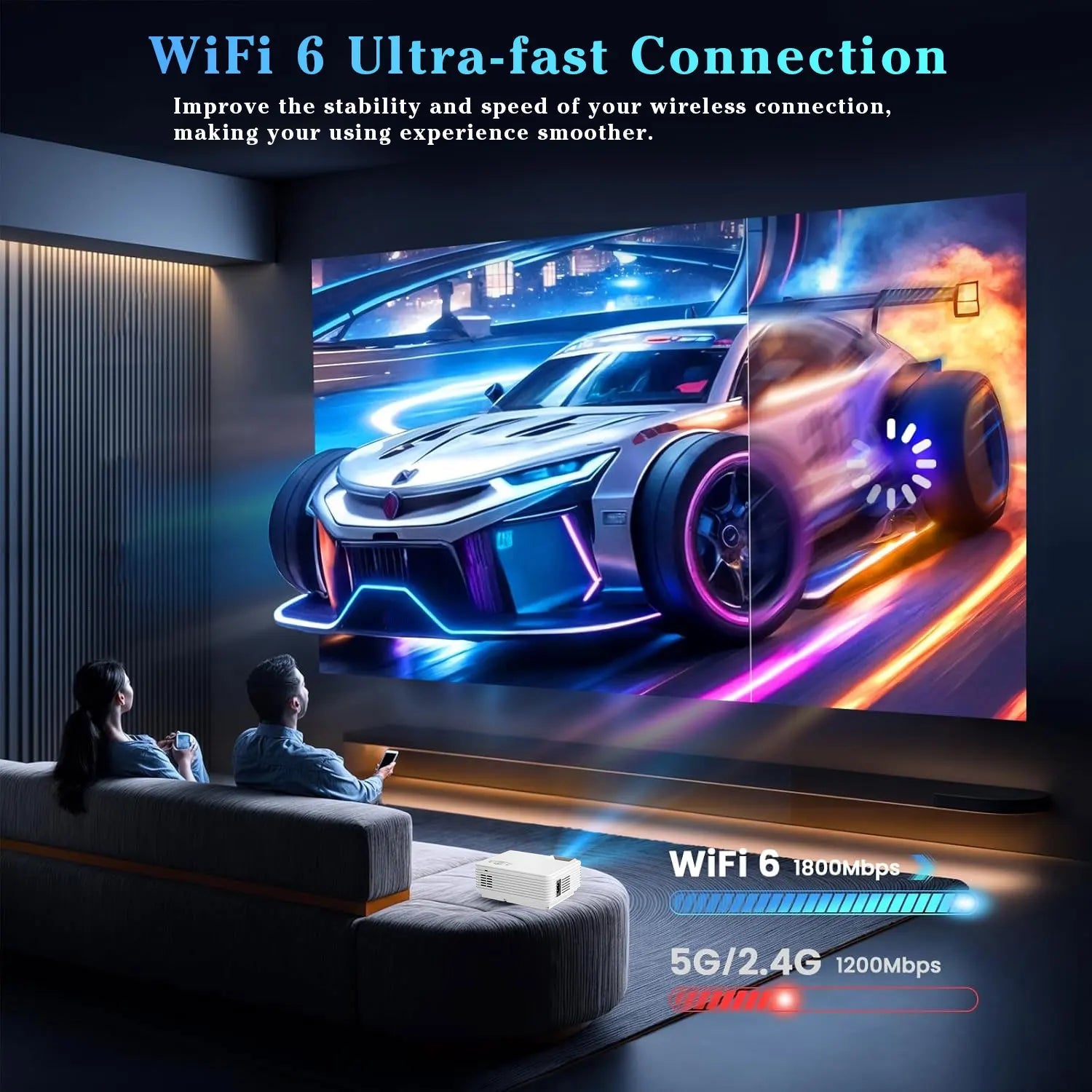 ZRZTM HD 4K video Projector Portable Mini 1080P projecter with HDMI USB Wireless for TV/home theater/gifts/outdoor watch movie Techelectronicx