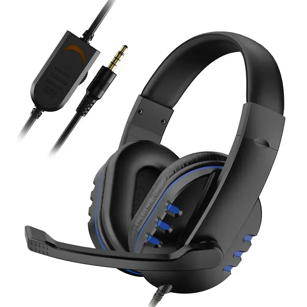 Headphones 3.5mm Wired Gaming Headset Earphones Music For PS4 Play Station 4 Game PC Chat computer With Microphone - TechElect
