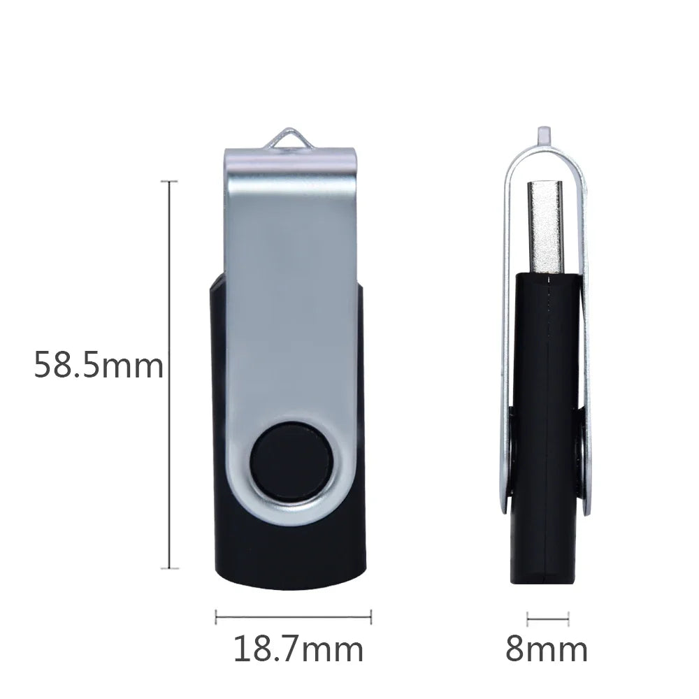 флешка usb 32GB Flash Drive 16 Giga Memory Stick Metal Jump Drive Swivel Pendrive Portable 64 128 GB cle usb 2.0 Pen Drives Techelectronicx